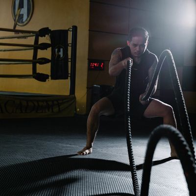 Dynamic shot of a person in mid-motion showing energy and power.